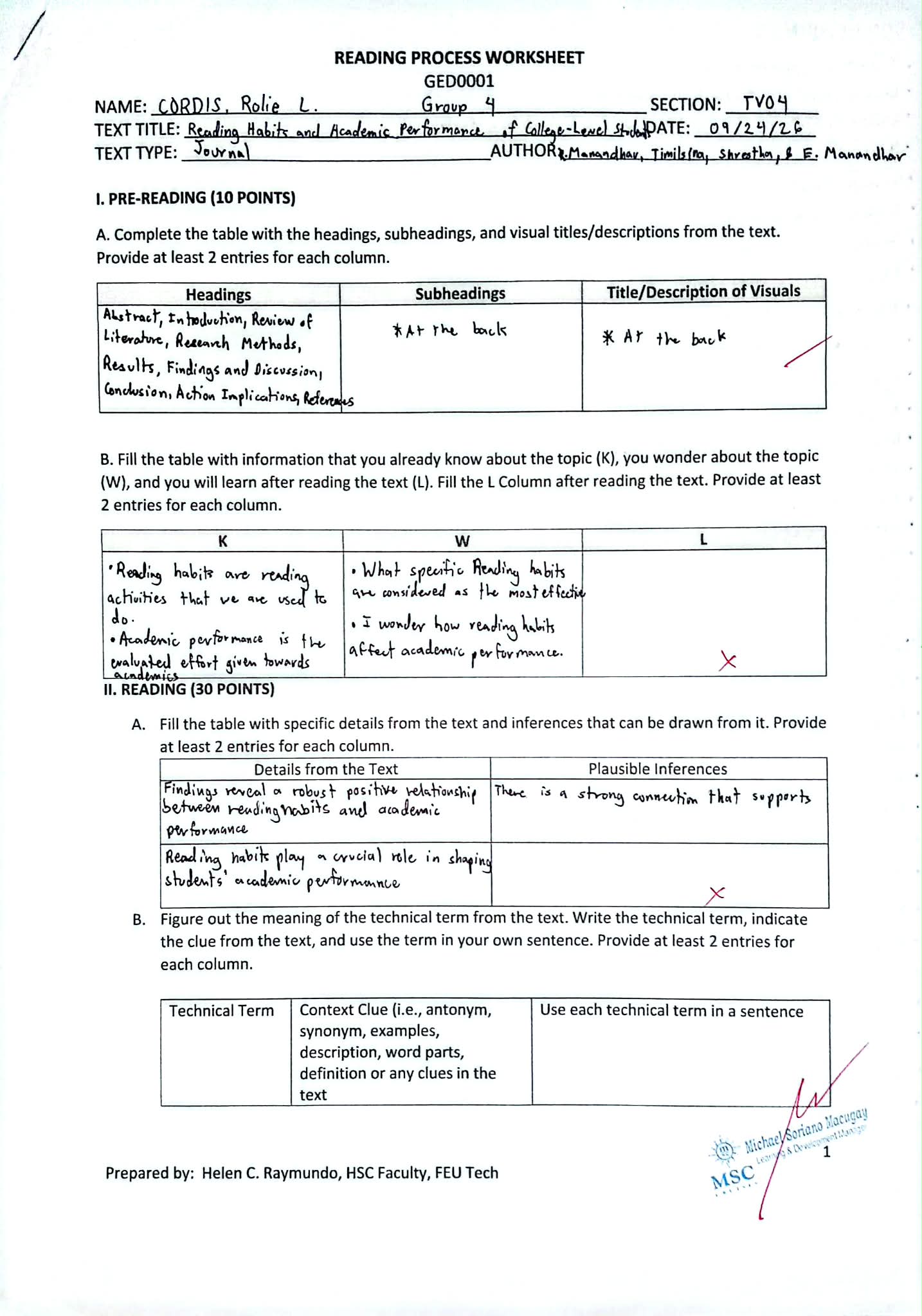 Reading Activity 01 scanned page 1